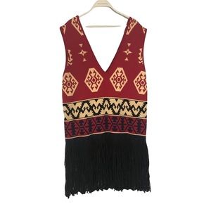 Wool Boho southwestern vest blouse Large